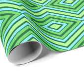 Mitte Jahrhundert Diamond Muster Jade Green und Aq Geschenkpapier (Rolleneckpunkt)