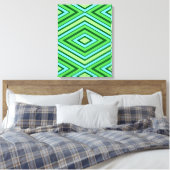 Mitte Jahrhundert Diamond Muster Jade Green und Aq Leinwanddruck (Insitu (Schlafzimmer))