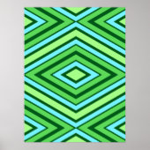 Mitte Jahrhundert Diamond Muster Jade Green und Aq Poster (Vorne)
