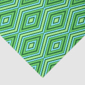 Mitte Jahrhundert Diamond Muster Jade Green und Aq Seidenpapier (Ausschnitt)