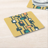 Mitte Jahrhundert Funky Blocks gelb Rechteckiger Pappuntersetzer (angewinkelt)