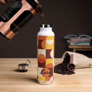 Mitte Jahrhundert Halbkreise gelb orange Custom Trinkflasche