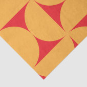 Mitte Jahrhundert Halbkreismuster in orange und ro Seidenpapier (Detail)