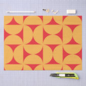 Mitte Jahrhundert Halbkreismuster in orange und ro Seidenpapier (Handwerk)