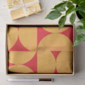 Mitte Jahrhundert Halbkreismuster in orange und ro Seidenpapier (Geschenk)