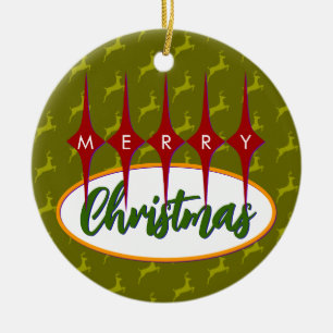 Mitte Jahrhundert Hanukkah/Weihnachten Keramik Ornament