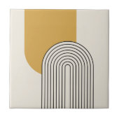 Mitte Jahrhundert Linienkunst mit Senf-Farbbogen Fliese (Vorderseite)