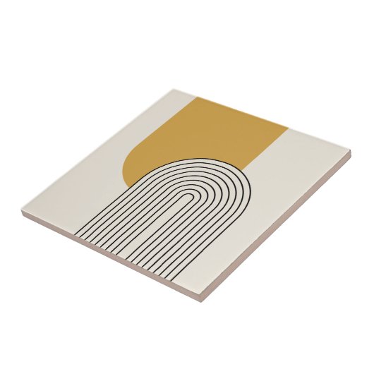 Mitte Jahrhundert Linienkunst mit Senf-Farbbogen Fliese (Seite)