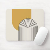 Mitte Jahrhundert Linienkunst mit Senf-Farbbogen Mousepad (Mit Mouse)