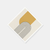 Mitte Jahrhundert Linienkunst mit Senf-Farbbogen Serviette (Ecke)