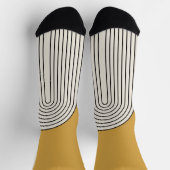 Mitte Jahrhundert Linienkunst mit Senf-Farbbogen Socken (Oben)