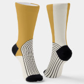 Mitte Jahrhundert Linienkunst mit Senf-Farbbogen Socken (Gewinkelt)
