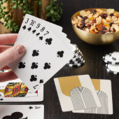 Mitte Jahrhundert Linienkunst mit Senf-Farbbogen Spielkarten (In Situ)