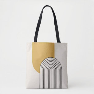 Mitte Jahrhundert Linienkunst mit Senf-Farbbogen Tasche