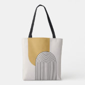 Mitte Jahrhundert Linienkunst mit Senf-Farbbogen Tasche (Rückseite)