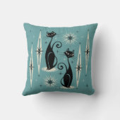 Mitte Jahrhundert Meow auf Blue Kissen (Rückseite)