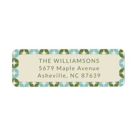 Mitte Jahrhundert Mod Blue Sage Green Rücksendeadr (Vorne)