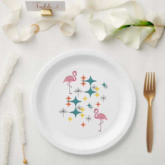 Mitte Jahrhundert Moderne Eames Atomos Diamonds Pappteller (Hochzeit)