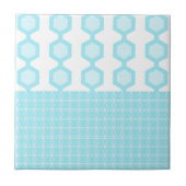 Mitte Jahrhundert Moderne Hexagons Pastel Baby Blu Fliese (Vorderseite)