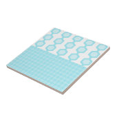 Mitte Jahrhundert Moderne Hexagons Pastel Baby Blu Fliese (Seite)