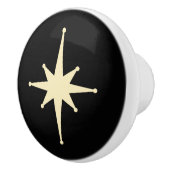 Mitte Jahrhundert Moderner Atomstar Black & Cream Keramikknauf (Rechts)