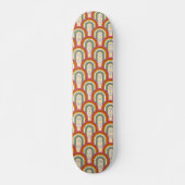 Mitte Jahrhundert Moderner Regenbogen Daisy Retro  Skateboard (Vorne)