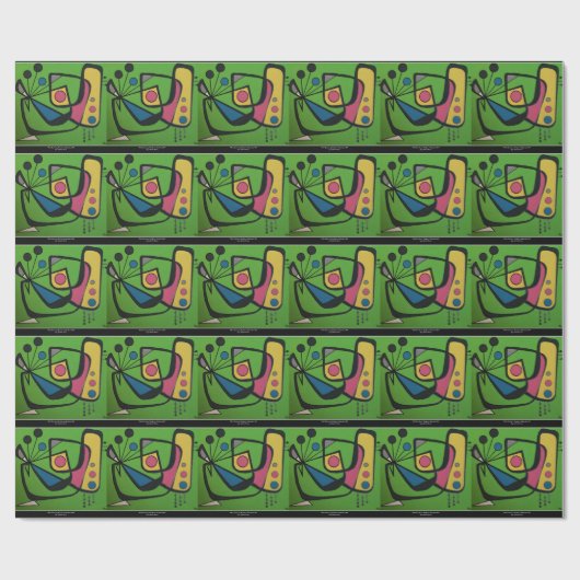 'Mitte Jahrhundert Modernes Abstraktes Num 4' auf  Geschenkpapier (Flach)