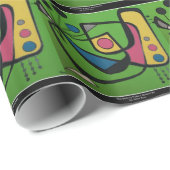 'Mitte Jahrhundert Modernes Abstraktes Num 4' auf  Geschenkpapier (Rolleneckpunkt)