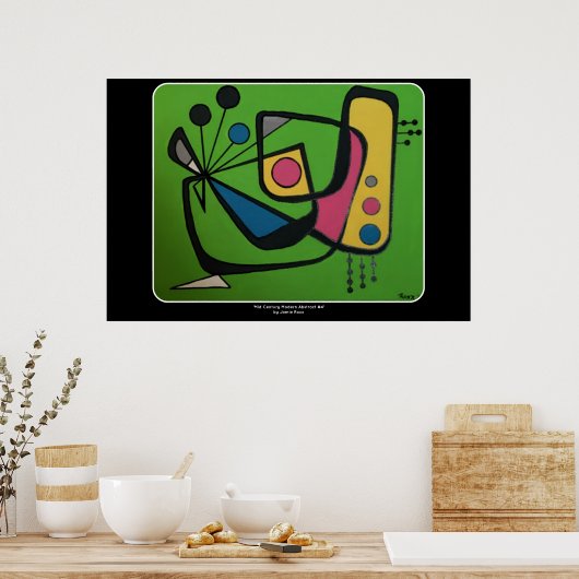 'Mitte Jahrhundert Modernes Abstraktes Num 4' auf Poster (Küche)