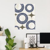 Mitte Jahrhundert Modernes Abstraktes Poster Blue  (Heimbüro)