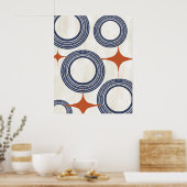 Mitte Jahrhundert Modernes Abstraktes Poster Blue (Küche)
