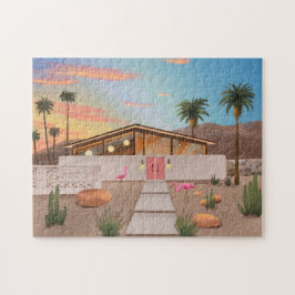 Mitte Jahrhundert Modernes Flamingo House Jigsaw P Puzzle