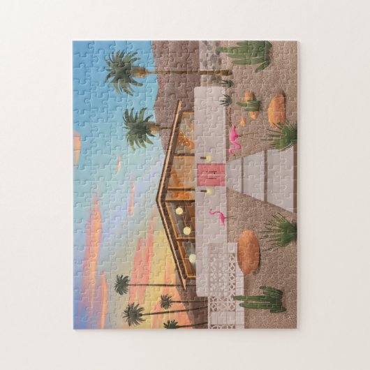 Mitte Jahrhundert Modernes Flamingo House Jigsaw P Puzzle (Vertikal)