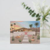 Mitte Jahrhundert Modernes Flamingo House Postkart Postkarte (Stehend Vorderseite)