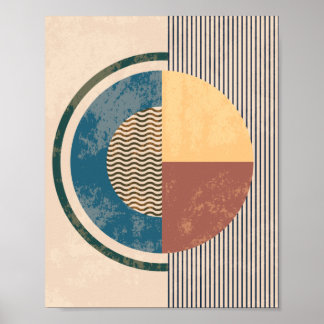Mitte Jahrhundert Modernes geometrisches boho Art Poster