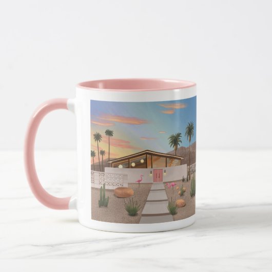 Mitte Jahrhundert Modernes Palm Springs Flamingo H Tasse (Links)