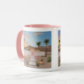 Mitte Jahrhundert Modernes Palm Springs Flamingo H Tasse (Vorderseite Links)