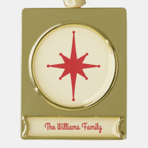 Mitte Jahrhundert Modernes Retro Minimalistischer Banner-Ornament Gold