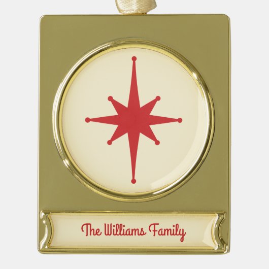 Mitte Jahrhundert Modernes Retro Minimalistischer  Banner-Ornament Gold (Vorderseite)