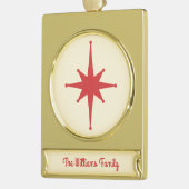 Mitte Jahrhundert Modernes Retro Minimalistischer  Banner-Ornament Gold (Links)