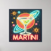 Mitte Jahrhundert Neon Martini Signi Leinwanddruck (Vorderseite)