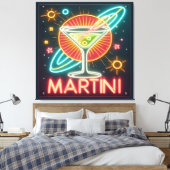 Mitte Jahrhundert Neon Martini Signi Leinwanddruck (Insitu (Schlafzimmer))