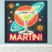 Mitte Jahrhundert Neon Martini Signi Leinwanddruck (Insitu (Holzboden))