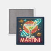 Mitte Jahrhundert Neon Martini Signi Magnet (Vorderseite/Rückseite)