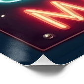Mitte Jahrhundert Neon Martini Signi Poster (Ecke)