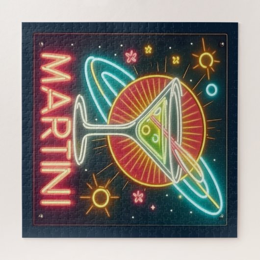 Mitte Jahrhundert Neon Martini Signi Puzzle (Horizontal)