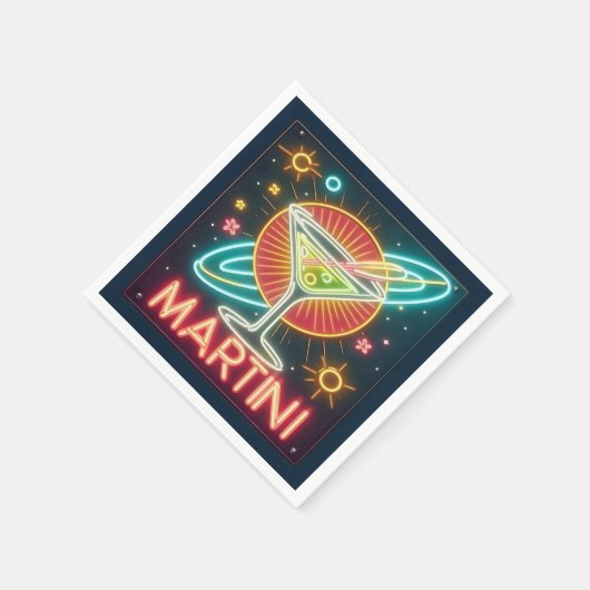 Mitte Jahrhundert Neon Martini Signi Serviette (Ecke)
