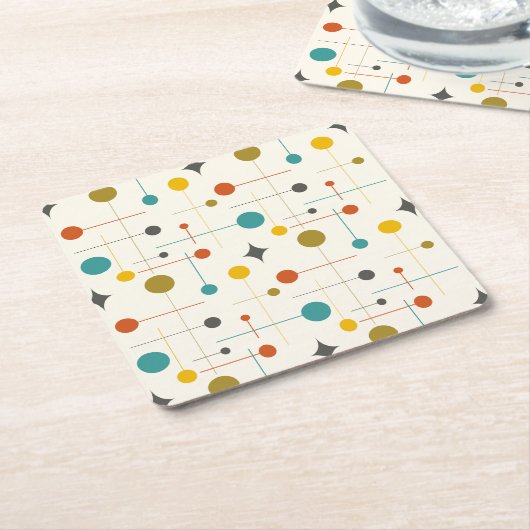 Mitte Jahrhundert Rechteckiger Pappuntersetzer (angewinkelt)