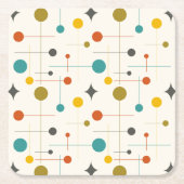 Mitte Jahrhundert Rechteckiger Pappuntersetzer (Vorderseite)