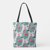 Mitte Jahrhundert Retro Flamingo Muster Tasche (Rückseite)